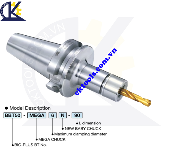 Đầu kẹp dao BIG DAISHOWA BBT50-MEGA25N, Holder BBT50-MEGA25N, Mega micro chuck BBT50-MEGA25N