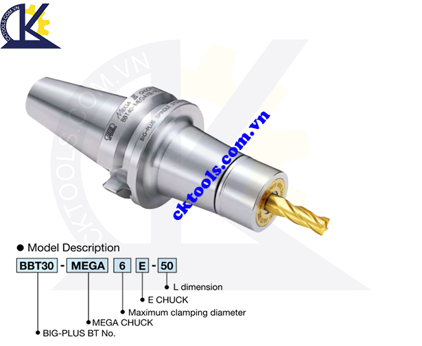 Đầu kẹp dao BIG DAISHOWA BBT50-MEGA6E, Holder BBT50-MEGA6E, Mega micro chuck BBT50-MEGA6E